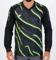 Camisa De Goleiro Poker M/L Sublimada Celeno Adulto - Preto e Verde