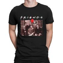 Camisa de Halloween Tasuxe Friends Scary Movies para homens preta L