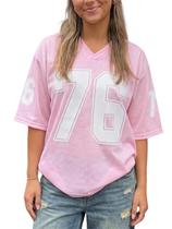 Camisa de jérsei grande Alyweatry Y2k Number Graphic Print Feminina
