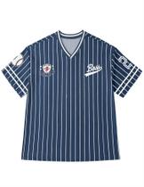 Camisa de Jersey iWoo Baggy Vintage Athletic Style azul marinho M