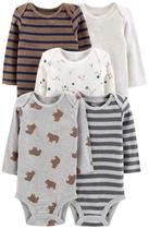 Camisa de macacão Simple Joys by Carter's Baby Boy Newborn, pacote com 5