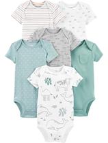 Camisa de macacão Simple Joys By Carter's unissex de 3 a 6 meses, pacote com 6