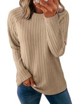 Camisa de manga comprida Dokotoo Spring Fashion 2025 feminina cáqui