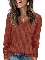 Camisa de manga comprida WIHOLL Feminina Fall Fashion 2025 Caramel M