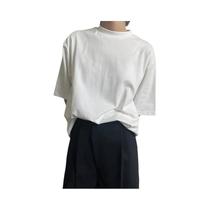 Camisa de manga curta solta masculina meia gola alta, blusa casual, camiseta, alta qualidade, verão