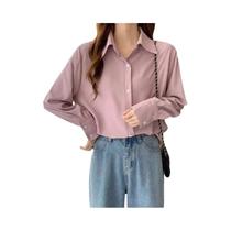 Camisa De Manga Longa De Chiffon Branco Feminino Moda Coreana Solta Escritório Blusa Casual