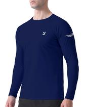 Camisa de natação Roadbox UPF 50+, manga comprida, slim fit, azul marinho Camisa de natação Roadbox UPF 50+, manga comprida, slim fit, azul marinho