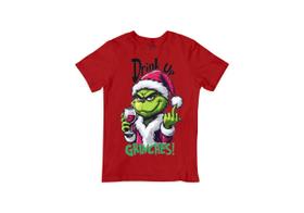 Camisa de Natal Grintch Drinks Estampada 100% Algodão