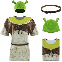 Camisa de ogre verde Poboola, chapéus com orelhas, roupa de personagem de filme, cosplay, vestido masculino, vestido em quadrinhos, vestido adulto de Halloween Camisa de ogre verde Poboola, chapéus com orelhas, roupa de personagem de filme, cosplay, vestido masculino, vestido em quadrinhos, vestido adulto de Halloween
