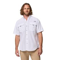 Camisa de pesca Columbia PFG Bahama II de manga curta 2X de altura branca Camisa de pesca Columbia PFG Bahama II de manga curta 2X de altura branca