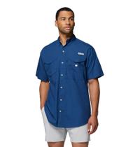 Camisa de pesca Columbia PFG Bonehead de manga curta Carbon 3X masculina
