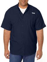 Camisa de pesca Columbia PFG Tamiami II de manga curta - azul marinho