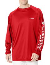 Camisa de pesca Columbia Terminal Tackle de manga comprida vermelha XL masculina Camisa de pesca Columbia Terminal Tackle de manga comprida vermelha XL masculina