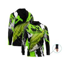 Camisa de Pesca Com Capuz e Dedeira G1 a G3 Mar Negro Tambaqui Proteção Solar UV50+