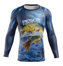 Camisa de Pesca Esportiva Dourado Proteção UV Azul Manga Longa Adulto PP ao XGG Camisa de Pesca Esportiva Dourado Proteção UV Azul Manga Longa Adulto PP ao XGG