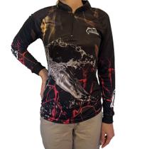 Camisa de Pesca Feminina Manga Longa Fisherman + Escolha o Tamanho e Estampa + Proteção Solar UV50+