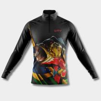 Camisa de Pesca Manga Longa Proteção Uv Anti Mosquito Respirável