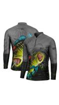 Camisa de Pesca Mar Negro C/ Proteção Uv50+ Tamanho G1 ao G3 Camisa de Pesca Mar Negro C/ Proteção Uv50+ Tamanho G1 ao G3