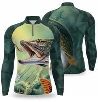 Camisa de pesca masculina com proteção UV camiseta para pesca manga longa
