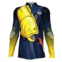 Camisa de Pesca Proteção Solar UV Dourado 2020 - Mar Negro