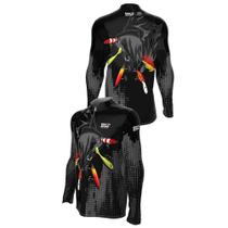 Camisa de Pesca Proteção Solar UV Iscas 2020 - Mar Negro Camisa de Pesca Proteção Solar UV Iscas 2020 - Mar Negro