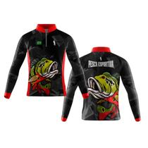 Camisa de Pesca UV50 Dry Fit Laranja Vermelha Manga Longa Alta Visibilidade
