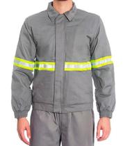 Camisa de Proteção Para Arco Elétrico NR10 ATPV11 Mr Safety Cinza Sem Bolso, Fechamento Total em tiras autocolantes, Punho Elástico CA 45376