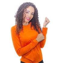 Camisa de proteção uv laranja feminina (poliéster)