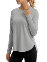 Camisa de proteção UV MAGCOMSEN para mulheres Rush Guard Light Grey Camisa de proteção UV MAGCOMSEN para mulheres Rush Guard Light Grey