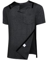 Camisa de recuperação masculina KGGEOO após cirurgia de ombro de manga curta Camisa de recuperação masculina KGGEOO após cirurgia de ombro de manga curta