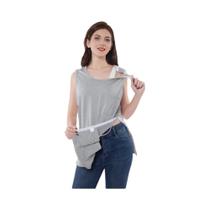 Camisa De Recuperação Pós-Mastectomia Com Bolsos De Drenagem, Botões Completos E Punhos Rotativos,