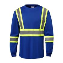 Camisa de segurança de manga comprida DPSAFETY Hi Vis Class 3 Blue 5XL