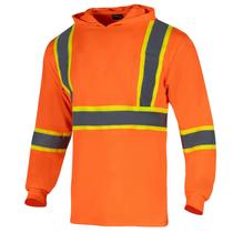 Camisa de segurança Drizomo com capuz, manga longa, refletiva, laranja