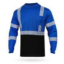 Camisa de Segurança GLIMMR Classe 3 Manga Longa Refletiva Azul Camisa de Segurança GLIMMR Classe 3 Manga Longa Refletiva Azul