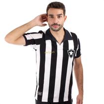 Camisa de Time Braziline Nilton Santos 1962 BotaFogo Preto e Branco - Masculino
