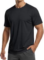 Camisa de treino TACVASEN Athletic Dry Fit de manga curta preta 2GG Camisa de treino TACVASEN Athletic Dry Fit de manga curta preta 2GG