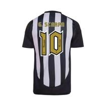 Camisa De Treino Unissex Atlético Mineiro 2025 Verão Retrô Listrada Preta E Branca 10