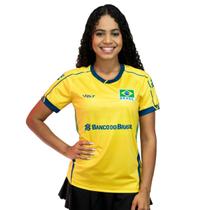 Camisa de Vôlei Oficial Brasil 2025 Amarela Feminina