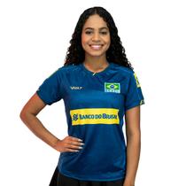 Camisa de Vôlei Oficial Brasil 2025 Azul Feminina