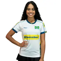 Camisa de Vôlei Oficial Brasil 2025 Branca Feminina