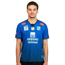 Camisa de Vôlei Oficial Gerdau Minas 90 Anos Azul Masculina Camisa de Vôlei Oficial Gerdau Minas 90 Anos Azul Masculina