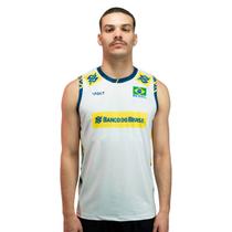 Camisa de Vôlei Oficial Regata Brasil 2025 Branca Masculina