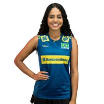 Camisa de Vôlei Regata Brasil 2025 Azul Feminina