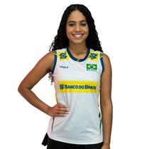 Camisa de Vôlei Regata Brasil 2025 Branca Feminina