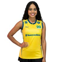 Camisa de Vôlei Regata Oficial Brasil 2025 Amarela Feminina Camisa de Vôlei Regata Oficial Brasil 2025 Amarela Feminina