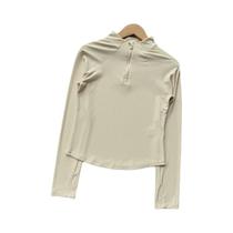 Camisa De Yoga Feminina De Secagem Rápida, Ajuste Slim, Com Zíper Frontal, Mangas Longas, Top Para