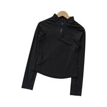 Camisa De Yoga Feminina De Secagem Rápida, Ajuste Slim, Com Zíper Frontal, Mangas Longas, Top Para