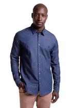 Camisa Denim Manga Longa Elastano Elegante Reserva