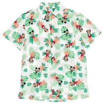 Camisa Disney Mickey Mouse Minnie com estampa havaiana masculina GG Camisa Disney Mickey Mouse Minnie com estampa havaiana masculina GG