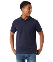 Camisa DKNY Modern Fit Quick Dry Polo azul marinho de manga curta